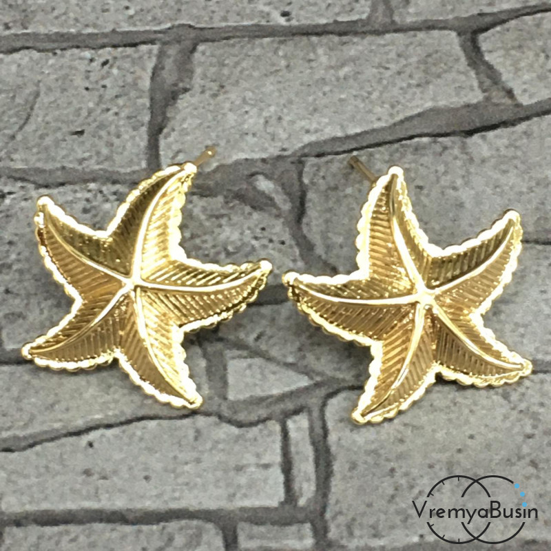 Швензы-гвоздики из латуни с позолотой (1 пара)