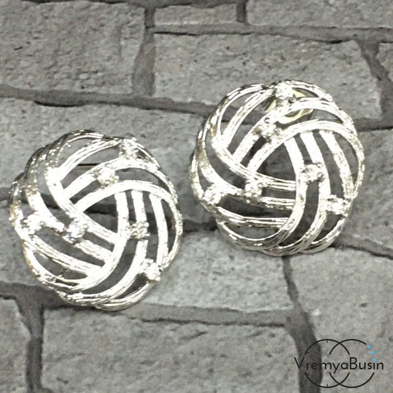 Швензы-гвоздики из латуни с родиевым покрытием (1 пара)