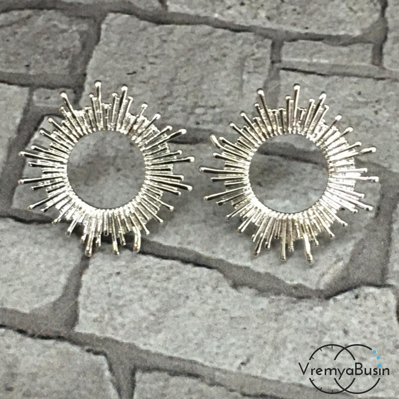 Швензы-гвоздики из латуни с родиевым покрытием (1 пара)