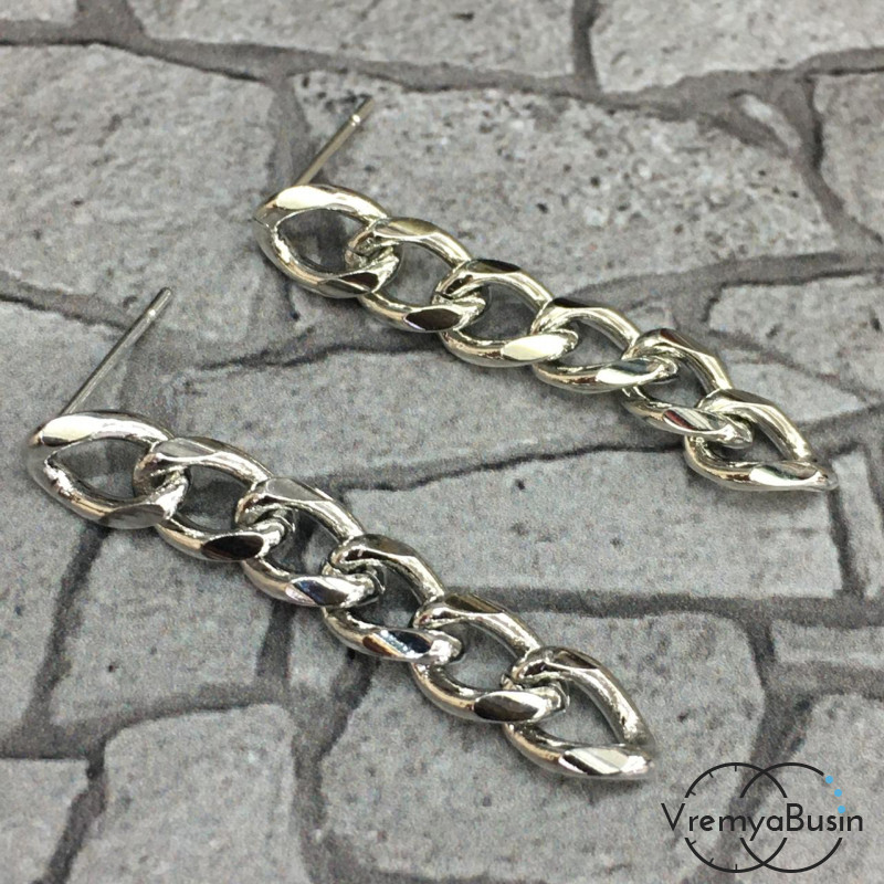 Швензы-гвоздики из латуни с родиевым покрытием (1 пара)