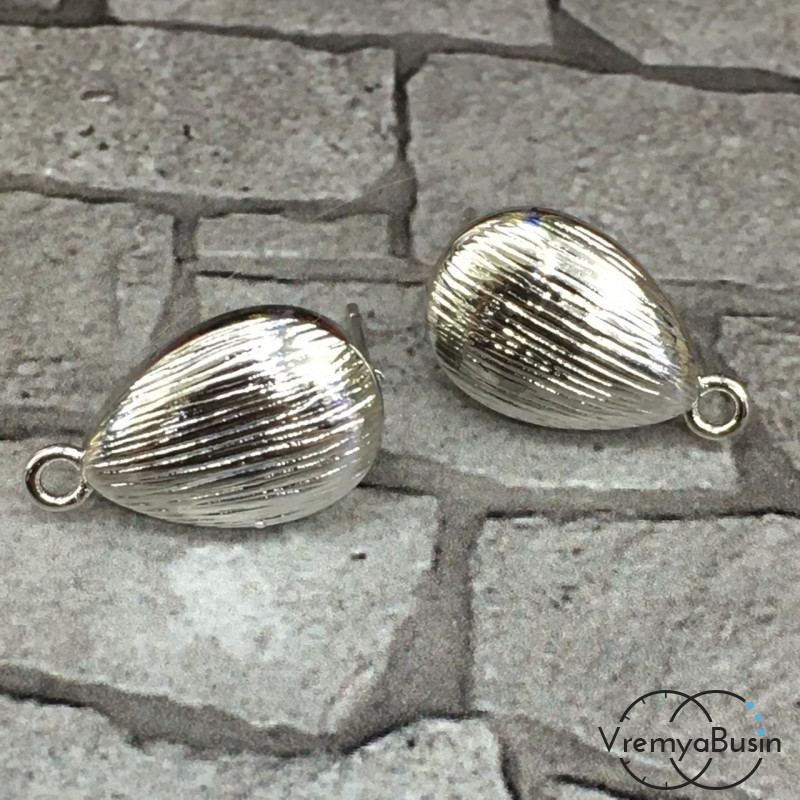 Швензы-гвоздики из латуни с родиевым покрытием (1 пара)