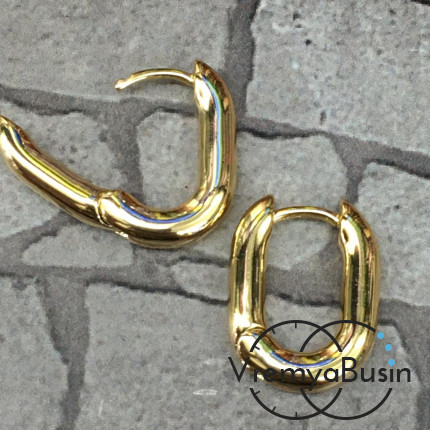 Швензы с французским замком, 12х16 мм,  из латуни с позолотой (1 пара)