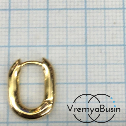 Швензы с французским замком, 12х16 мм,  из латуни с позолотой (1 пара)