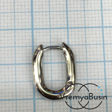 Швензы с французским замком, 12х16 мм,   из латуни с родиевым покрытием (1 пара)