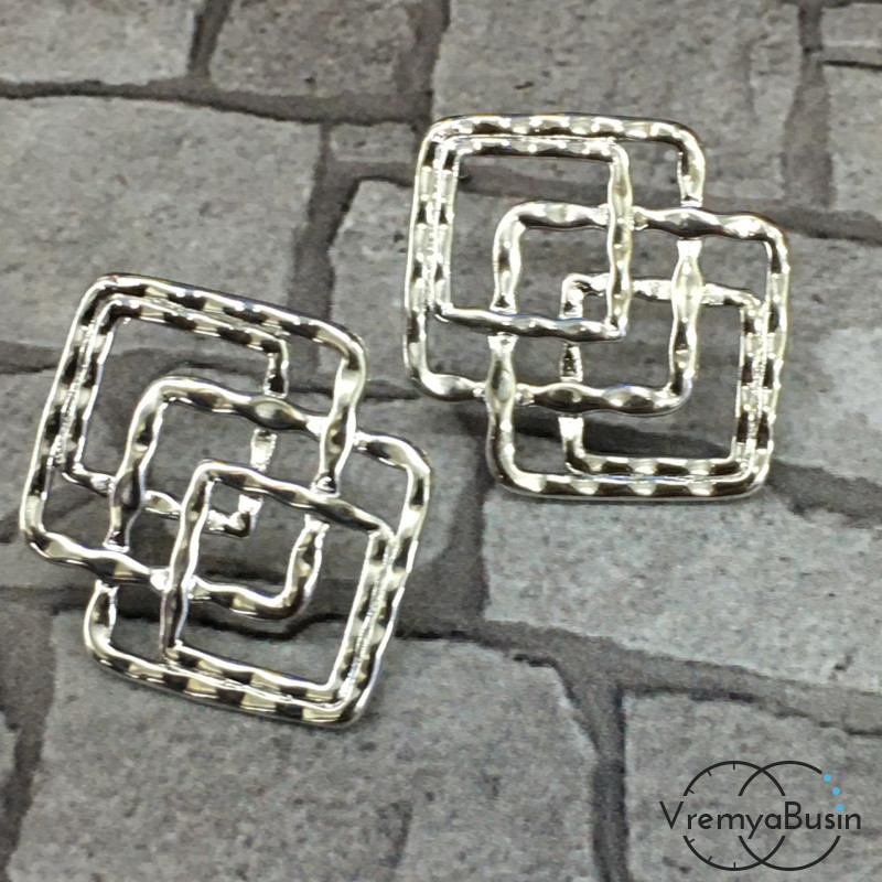 Швензы-гвоздики из латуни с родиевым покрытием (1 пара)