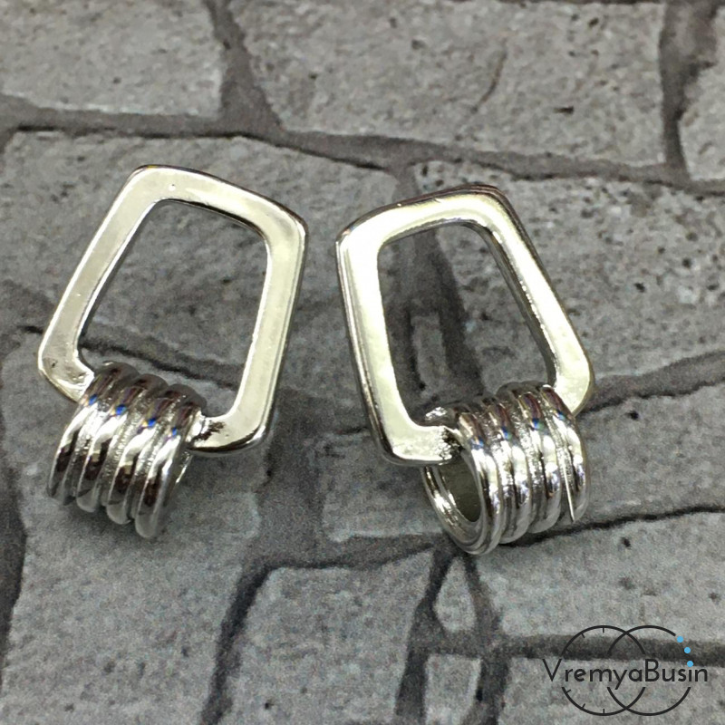 Швензы-гвоздики из латуни с родиевым покрытием (1 пара)