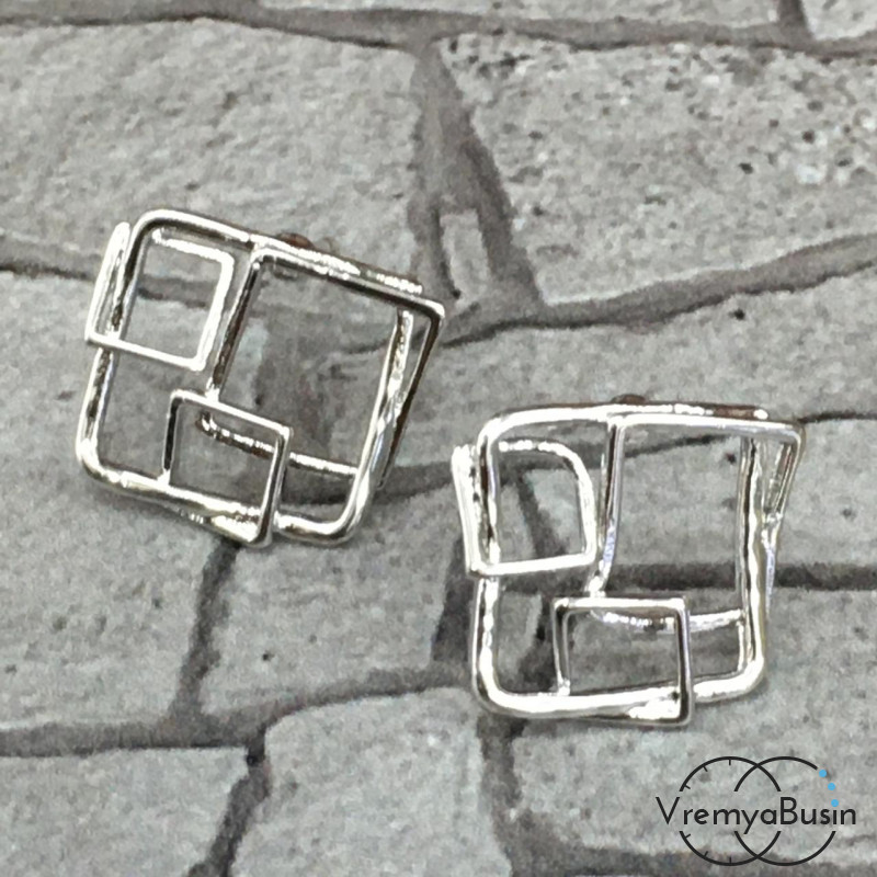 Швензы-гвоздики из латуни с родиевым покрытием (1 пара)