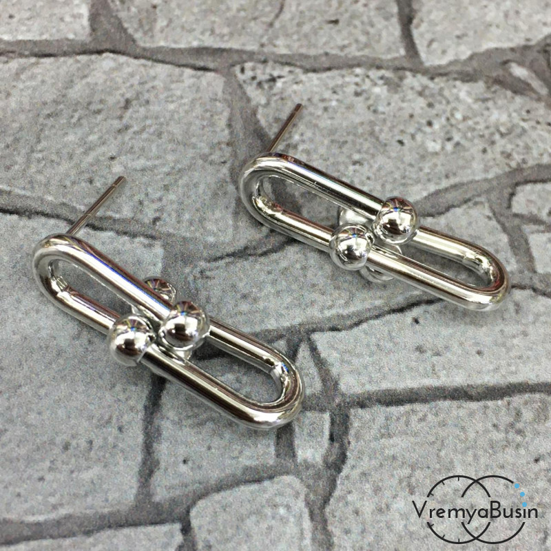 Швензы-гвоздики из латуни с родиевым покрытием (1 пара)