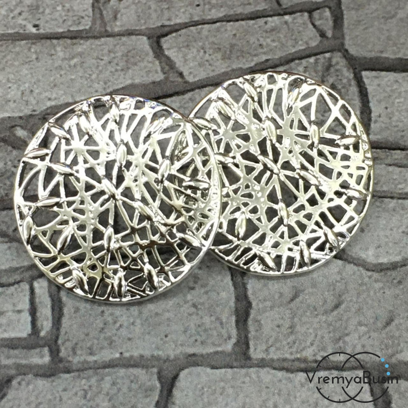 Швензы-гвоздики из латуни с родиевым покрытием (1 пара)