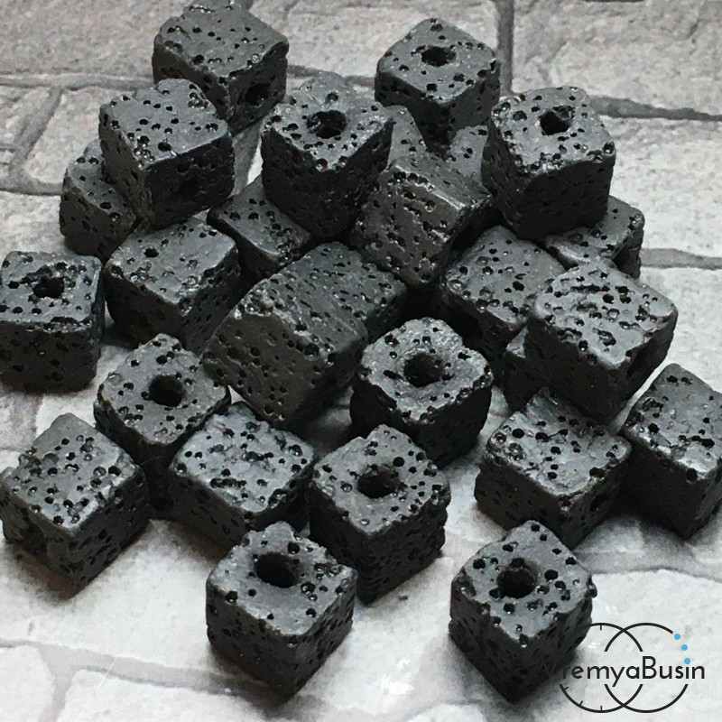 Лава черная, кубик 9 мм (1 шт.)