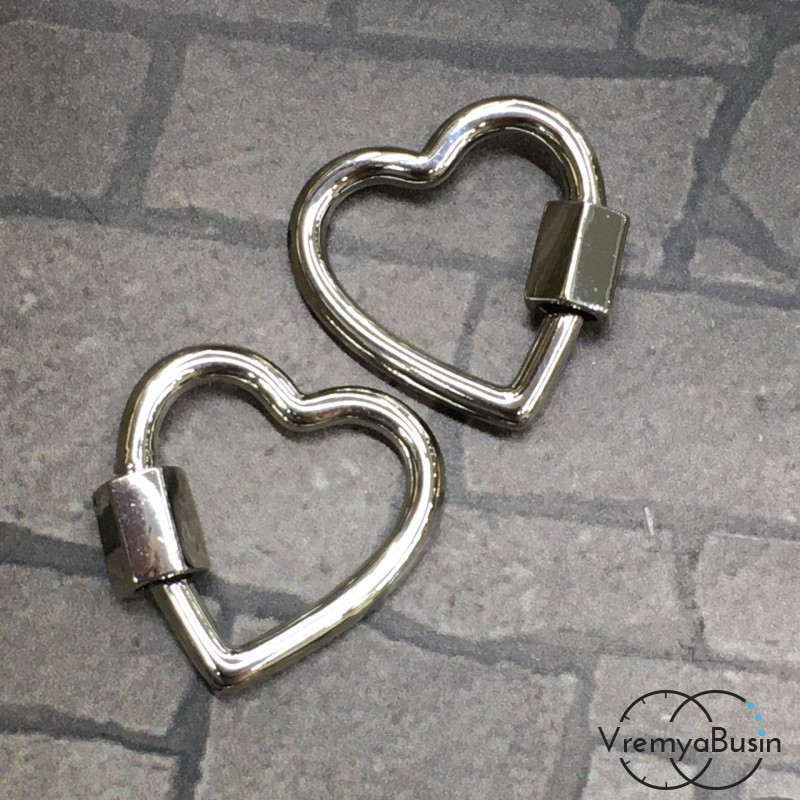 Замок с винтом, латунь с родиевым покрытием (1 шт.)