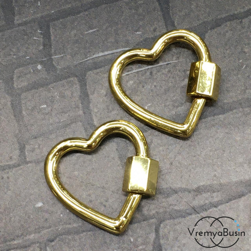 Замок с винтом, латунь с позолотой (1 шт.)