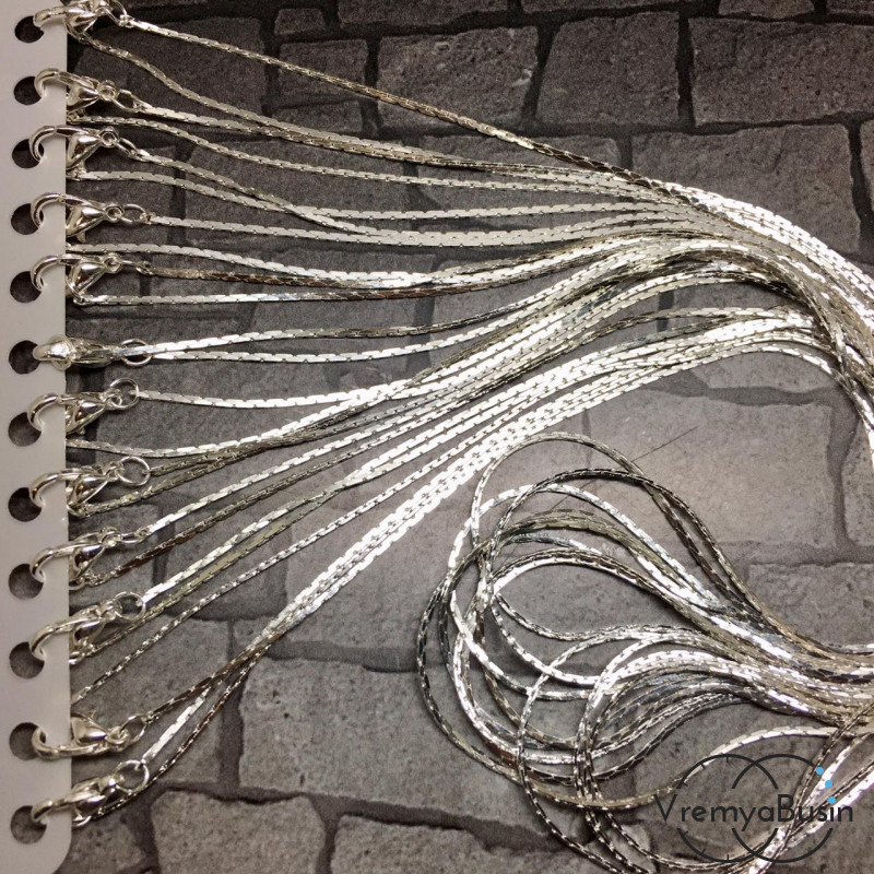Цепочка плоская 40 см., цв. серебро (1 шт.)