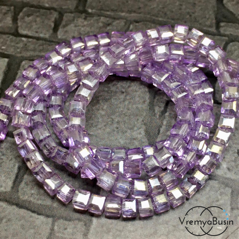 Бусины кубики из граненого стекла, 2х2 мм  (упак. 20 шт.)