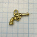 Револьвер. Подвеска металлическая, цв. золото, 15х18 мм (1 шт.)