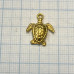 Черепаха. Подвеска металлическая, цв. светлое золото,  15х18 мм (1 шт.)