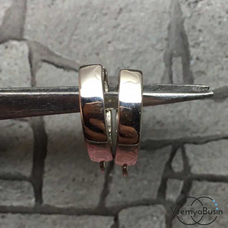 Швензы с французским замком, латунь с родиевым покрытием (1 пара)