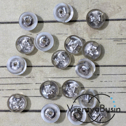 Заглушки для серег, 4.5х5 мм, латунь с родиевым покрытием (1 пара)