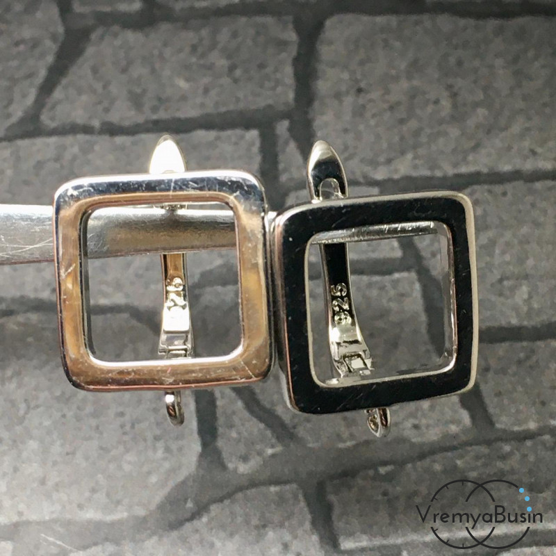 Швензы с английским замком. Латунь с родиевым покрытием 