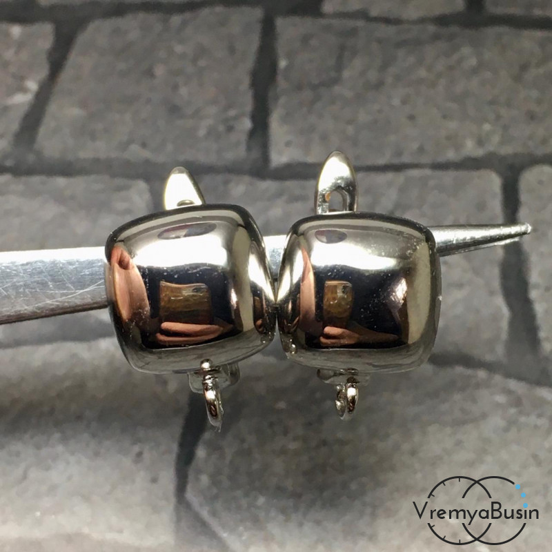 Швензы с английским замком. Латунь с родиевым покрытием 