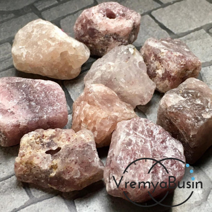 Клубничный кварц, крупные кусочки необработанного камня (1     шт.)