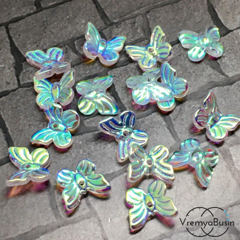 Бабочки из стекла, 10х11 мм (упак. 5 шт.)