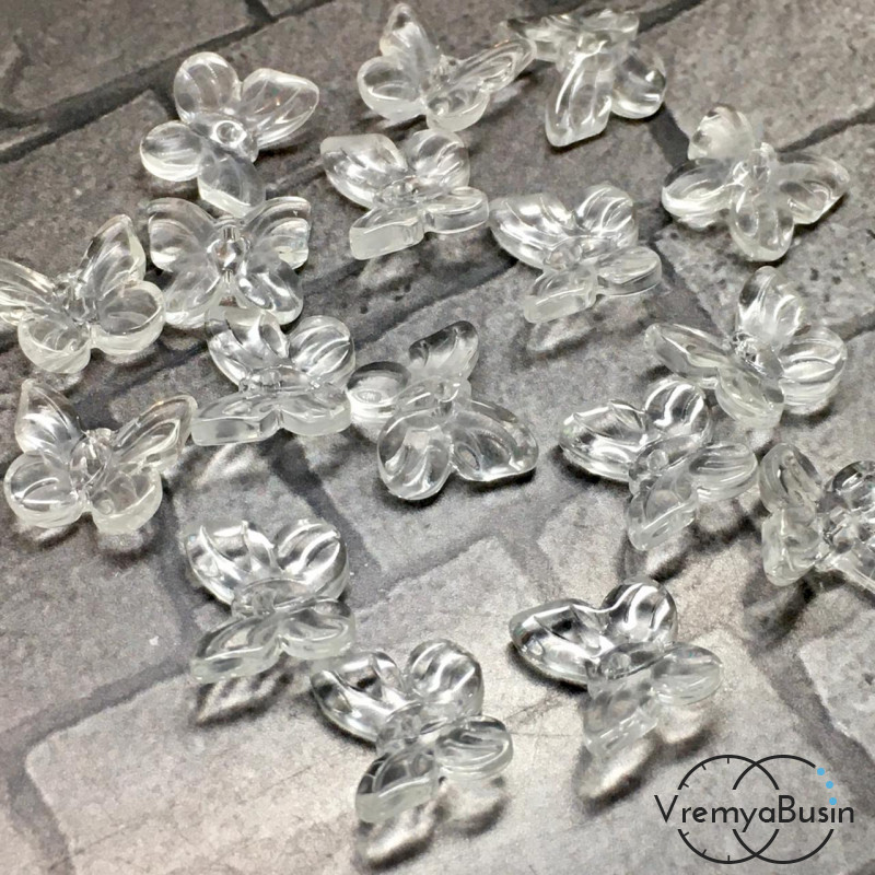 Бабочки из стекла, 10х11 мм (упак. 5 шт.)