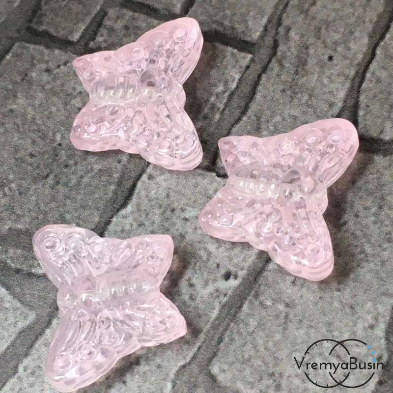 Бусина из стекла "Бабочка", 13х15 мм (1 шт.)