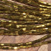 Гематит, трубочка с гранями 1.5х2 мм, цв. золото (нить, ок. 200  шт.)