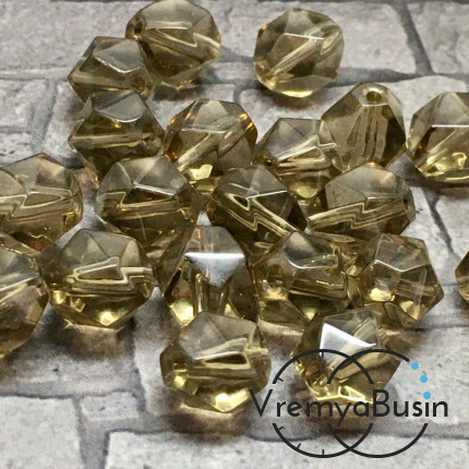 Раухтопаз, бусины треугольной огранки, 10 мм (1 шт.)