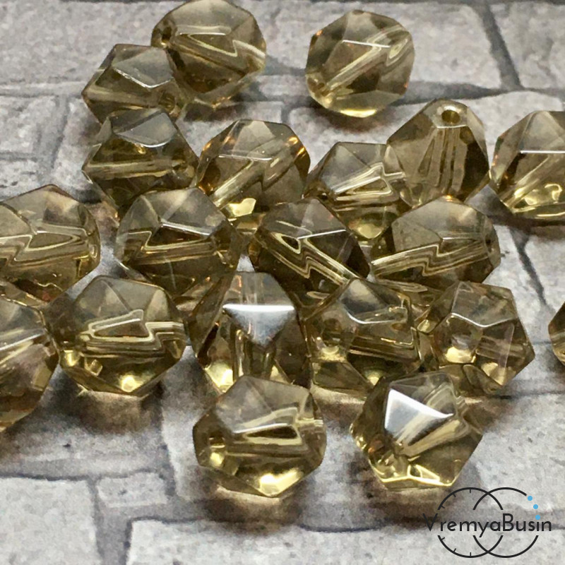 Раухтопаз, бусины треугольной огранки, 10 мм (1 шт.)