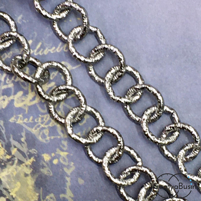 Цепочка металлическая крупная, латунь с родиевым покрытием (1/2 м.)