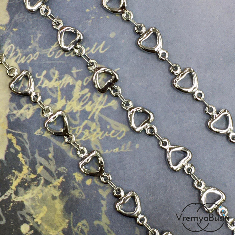 Цепочка металлическая в асс., латунь с родиевым покрытием (1 м.)