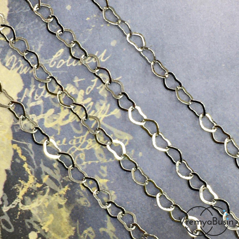 Цепочка металлическая в асс., латунь с родиевым покрытием (1 м.)