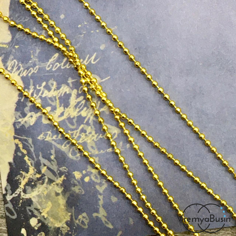 Цепочка металлическая в асс., латунь с позолотой (1 м.)