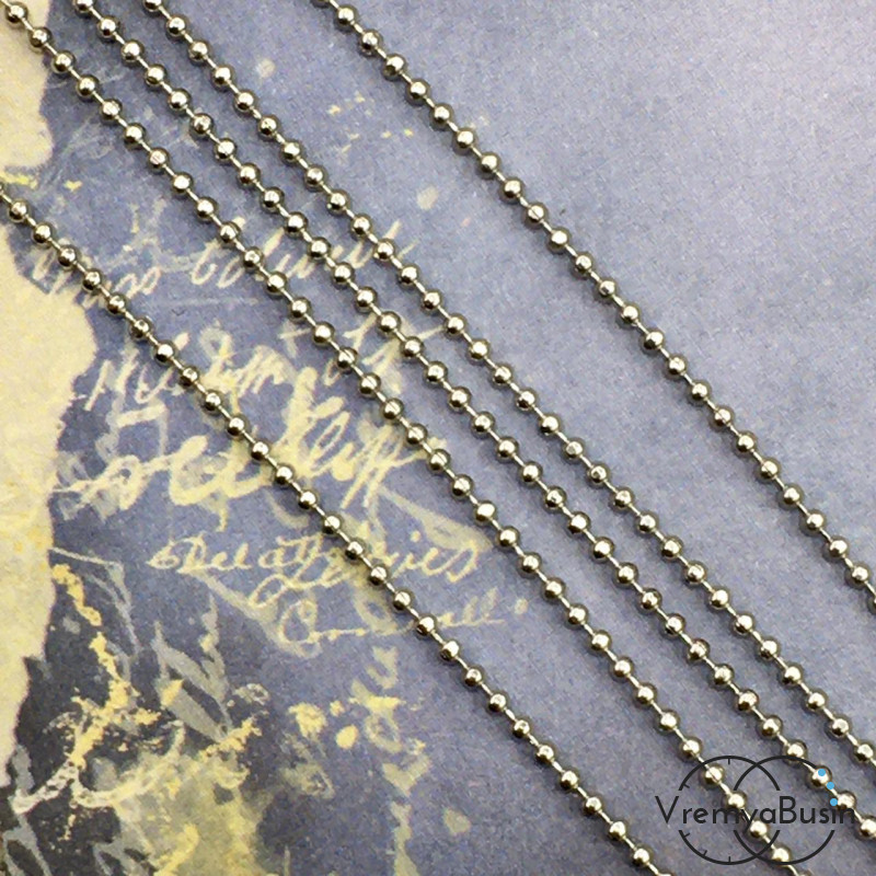 Цепочка металлическая в асс., латунь с родиевым покрытием (1 м.)