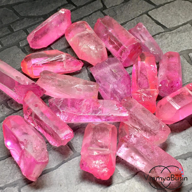 Кварц радужный, крупные кристаллы, цв. РОЗОВЫЙ  (1 шт.)