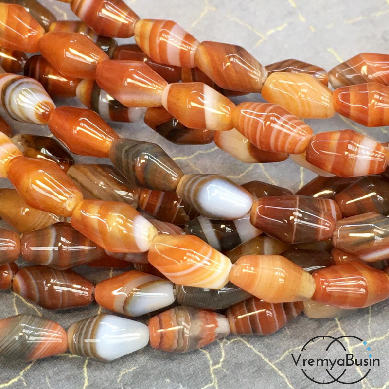 Сердолик, ромб гладкий 5х8 мм (1 шт.)