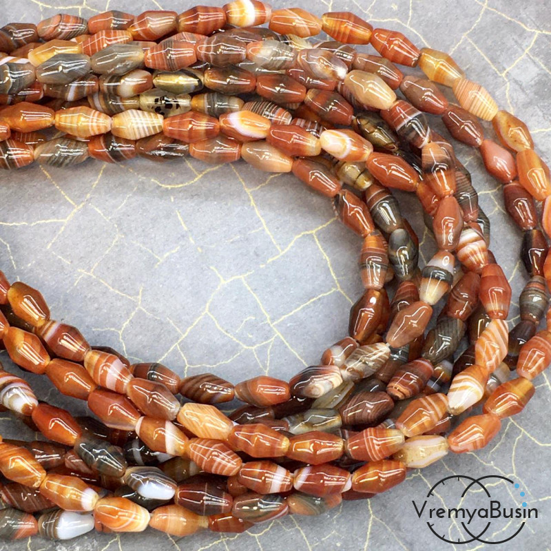 Сердолик, ромб гладкий 5х8 мм (1/2 нити, ок. 25 шт.)