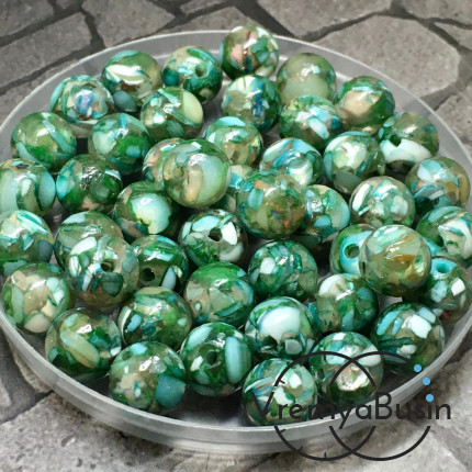 Мозаика из перламутра, шарик 8 мм, цв. зеленый (1 шт.)