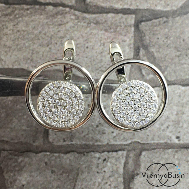 Швензы с английским замком, 16 мм, латунь с родиевым покрытием (1 пара)