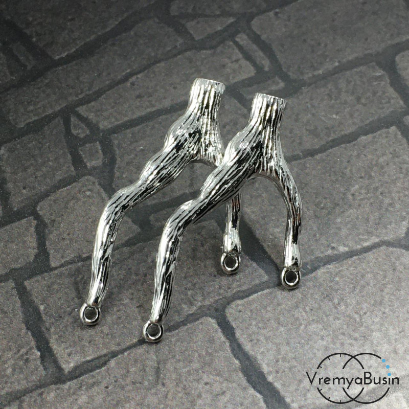 Швензы-гвоздики из латуни с родиевым покрытием (1 пара)