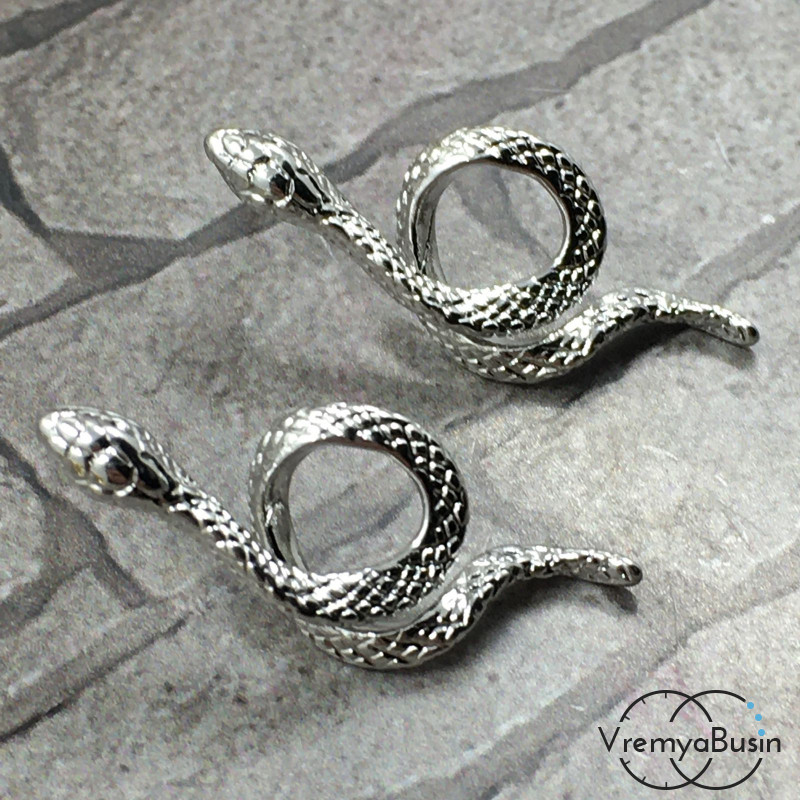 Швензы-гвоздики из латуни с родиевым покрытием (1 пара)