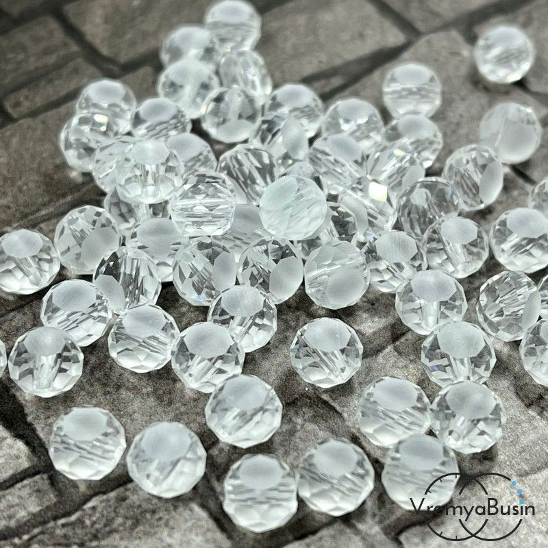 Бусины таблетки из граненого стекла, 4х6 мм (упак. 15 шт.)