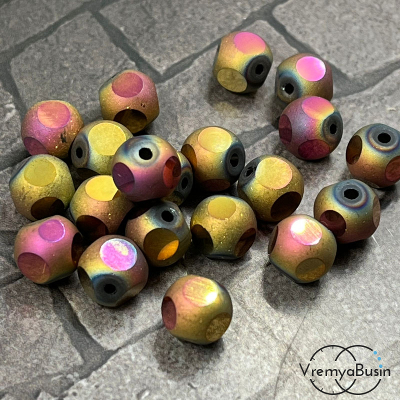 Бусины стеклянные матовые, шарик 8 мм  (1 шт.)