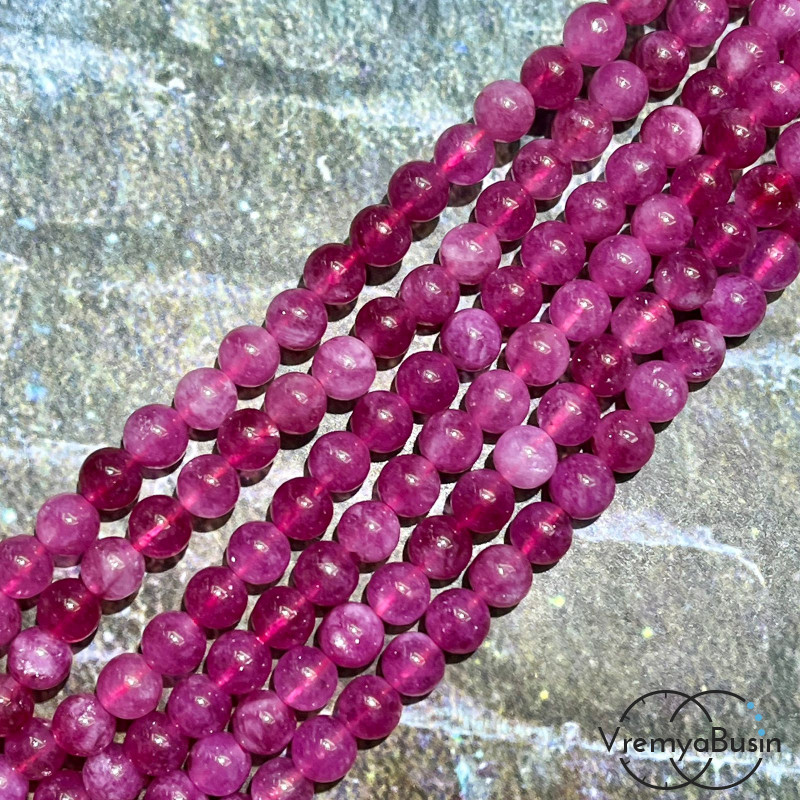 Кварц тонир., шарик гладкий 6 мм (1/2 нити, ок. 32 шт.)