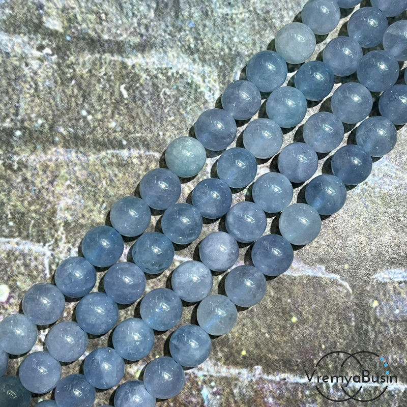 Кварц тонир., шарик гладкий 8 мм (1/2 нити, ок. 24 шт.)