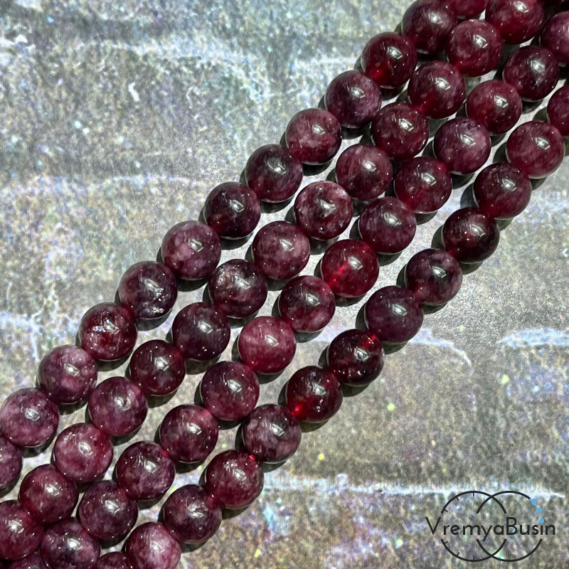 Кварц тонир., шарик гладкий 8 мм (1/2 нити, ок. 24 шт.)