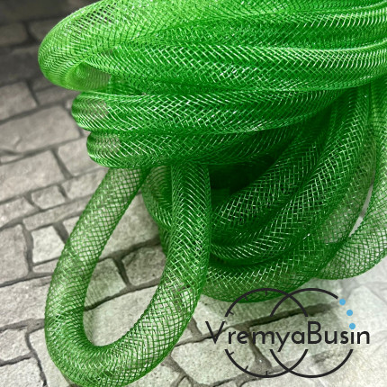 Полый шнур из нейлоновой сетки, 8 мм, цв. зеленый (1 м.)