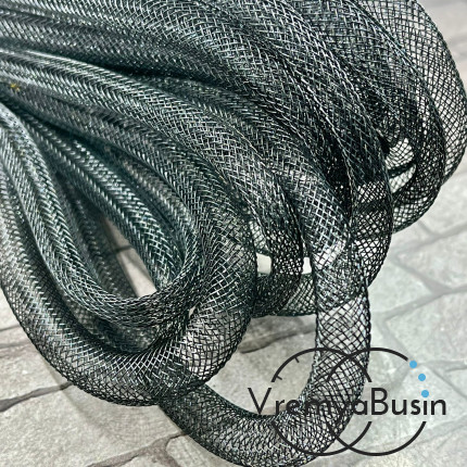 Полый шнур из нейлоновой сетки, 8 мм, цв. черный (1 м.)